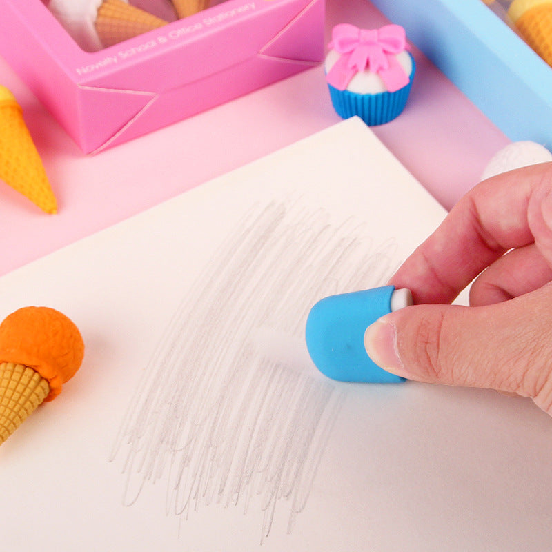 Erasing with an ice lolly eraser