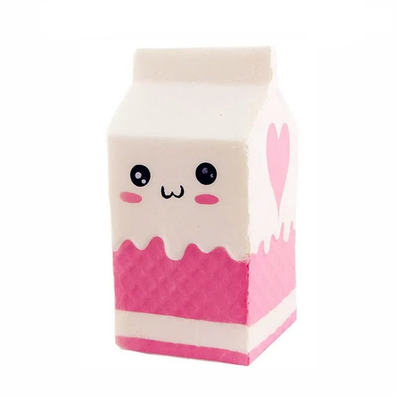 White Milk Carton squishy stress toy, size 12 x 7.5 x 7.5 cm