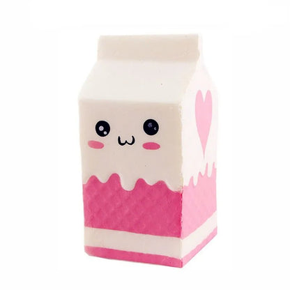 White Milk Carton squishy stress toy, size 12 x 7.5 x 7.5 cm