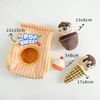 Food-Shaped Squeaky Pet Plush Toys