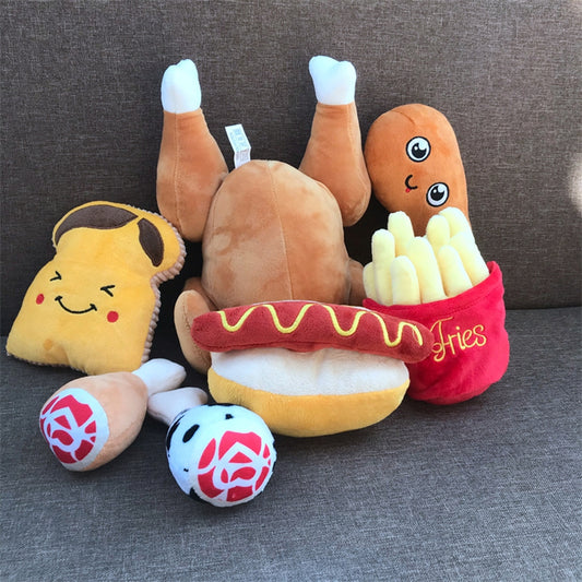 Food Plush Squeaky Dog Toy