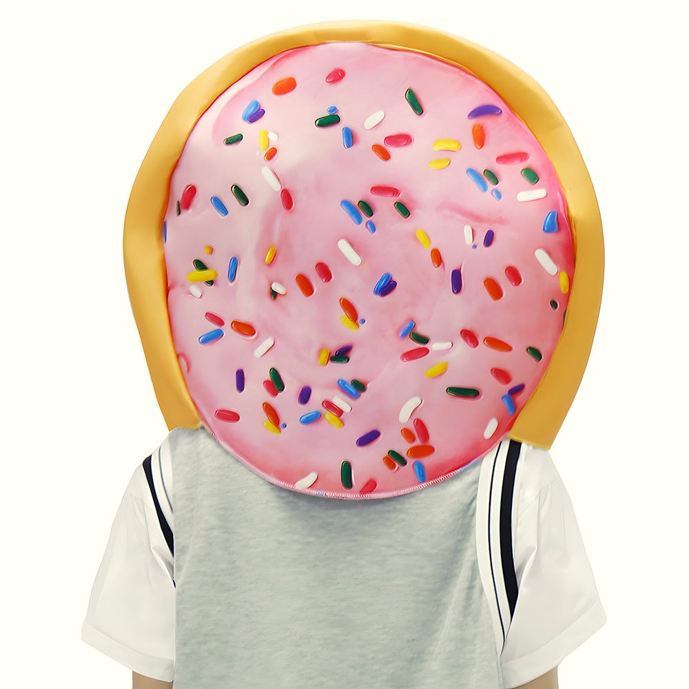 Strawberry cupcake and donut costumes side by side