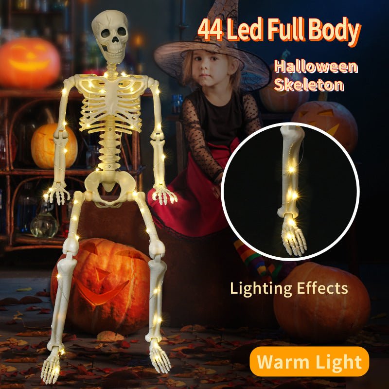 90cm Warm Light Stand - able Hanging Halloween Luminous Skeleton - 0 - Scribble Snacks