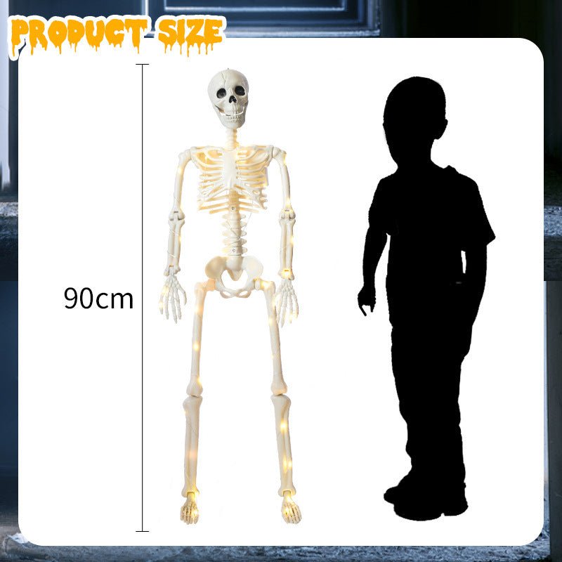 90cm Warm Light Stand - able Hanging Halloween Luminous Skeleton - 0 - Scribble Snacks