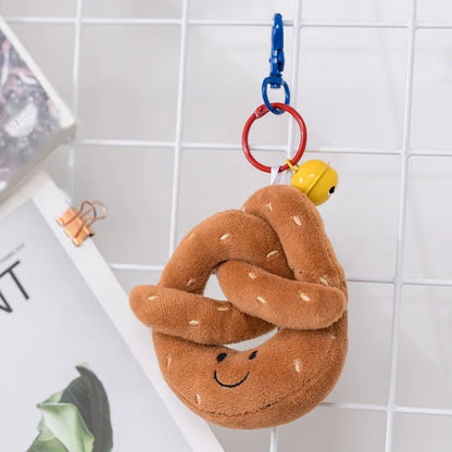 Pretzel Croissant Toast Plush Toy: Pretzel Keyring (10 cm)