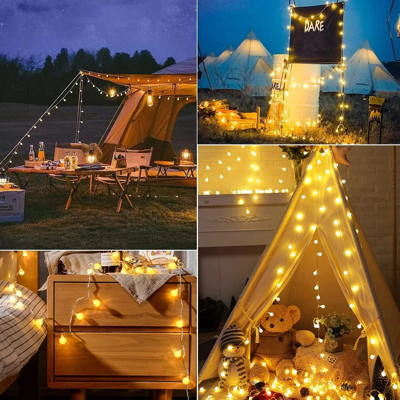 Christmas Twinkling Globe String Lights