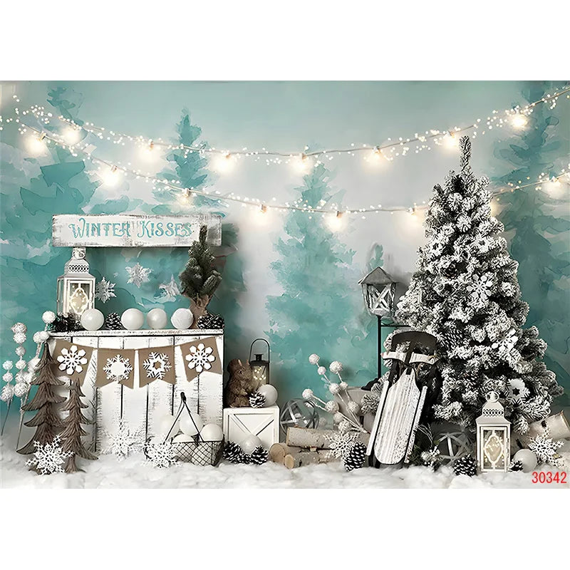 Christmas Winter Wonderland Backdrop Fabric