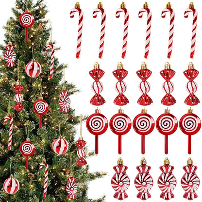 Christmas Candy Cane Ornaments Set