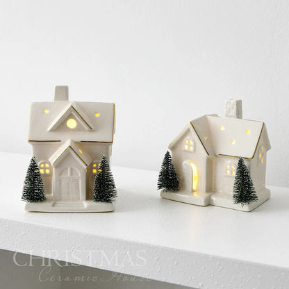 Christmas Gingerbread House Ornament Ceramic