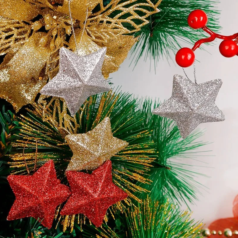 Christmas Twinkle Star Holiday Ornaments [Set of 6/12/24]