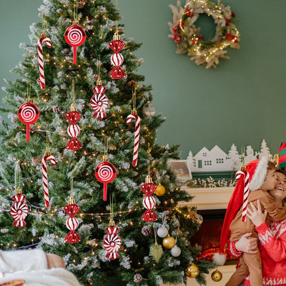 Christmas Candy Cane Ornaments Set