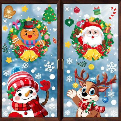 Christmas Festive Holiday Glass Stickers