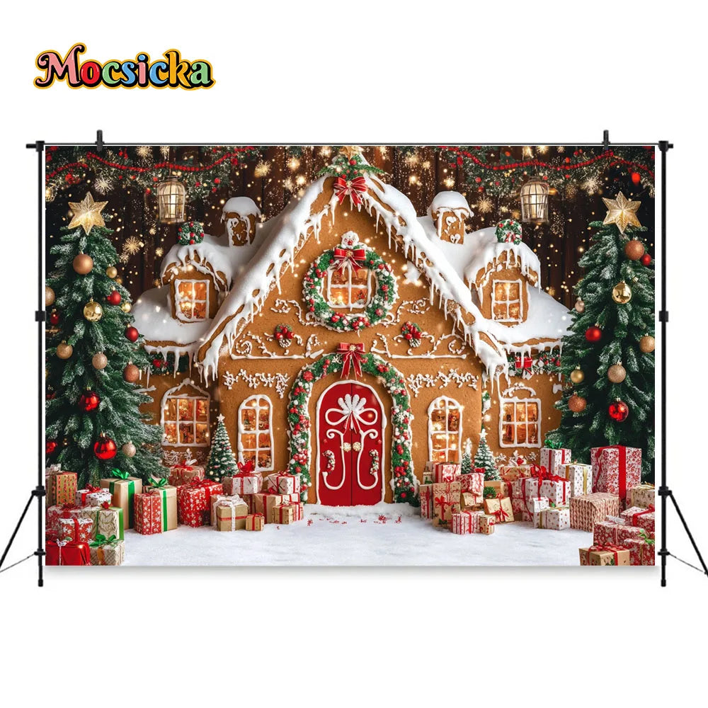 Christmas Gingerbread House Backdrop [Photography]