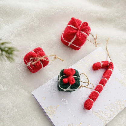 Christmas Gingerbread Snowflake Felt Ornament