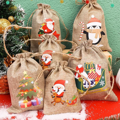 Christmas Santa Claus Gift Bags Set