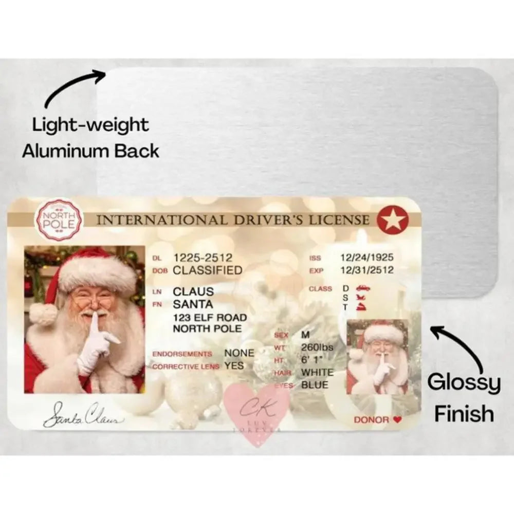 Christmas Santa's Sleigh License Card