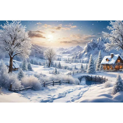 Christmas Village Backdrop Decor