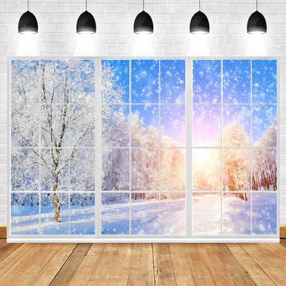 Christmas Frosty Winter Wonderland Backdrop