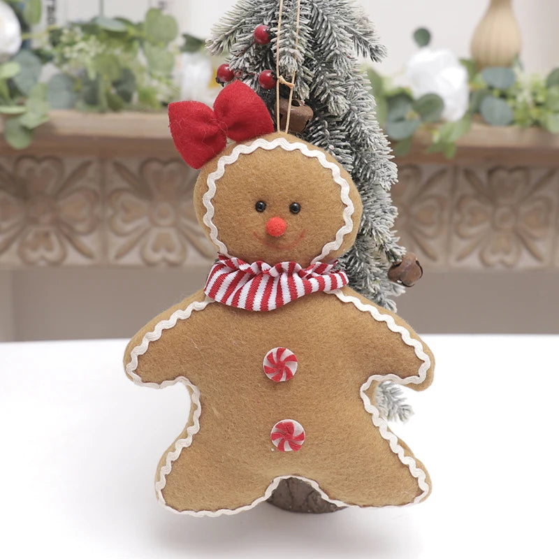 Christmas Plush Gingerbread Ornament Decor