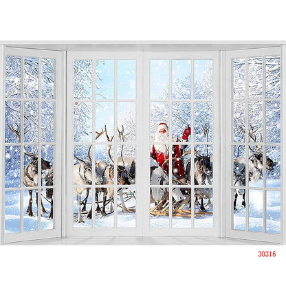 Christmas Snowy Wonderland Photo Backdrop