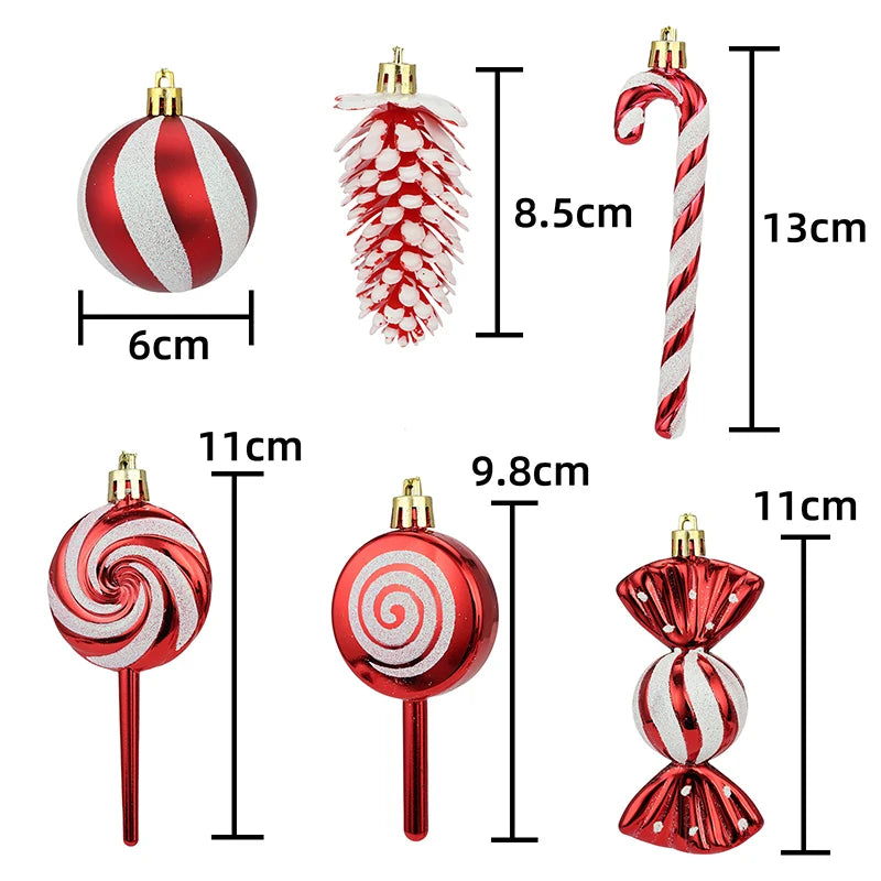 Christmas Candy Shaped Ornaments Set