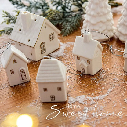 Ceramic Christmas House Ornament