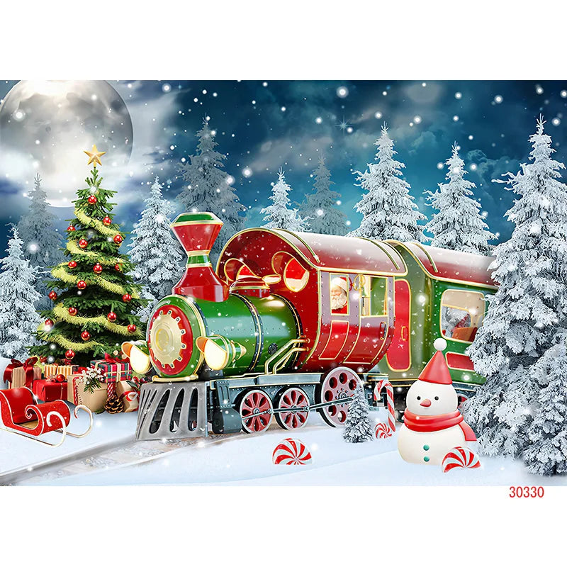 Christmas Winter Wonderland Backdrop Fabric