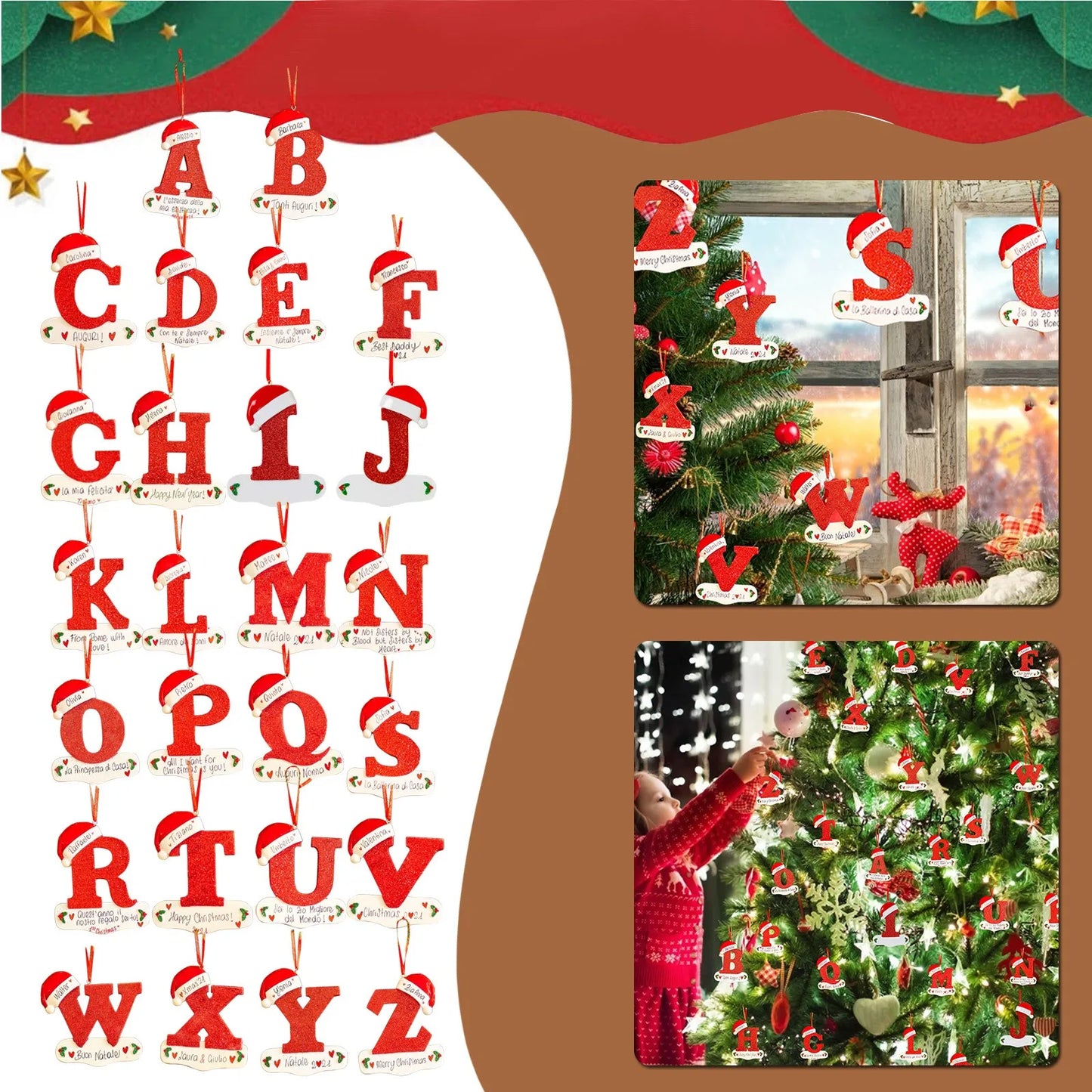 Festive Letter Ornaments [Christmas Tree]