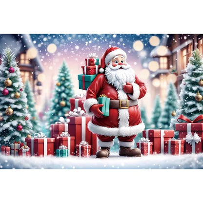 Christmas Santa Claus Village Backdrop