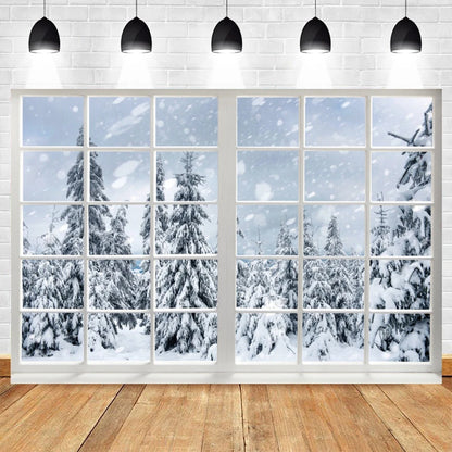 Christmas Snowy Wonderland Backdrop Decor