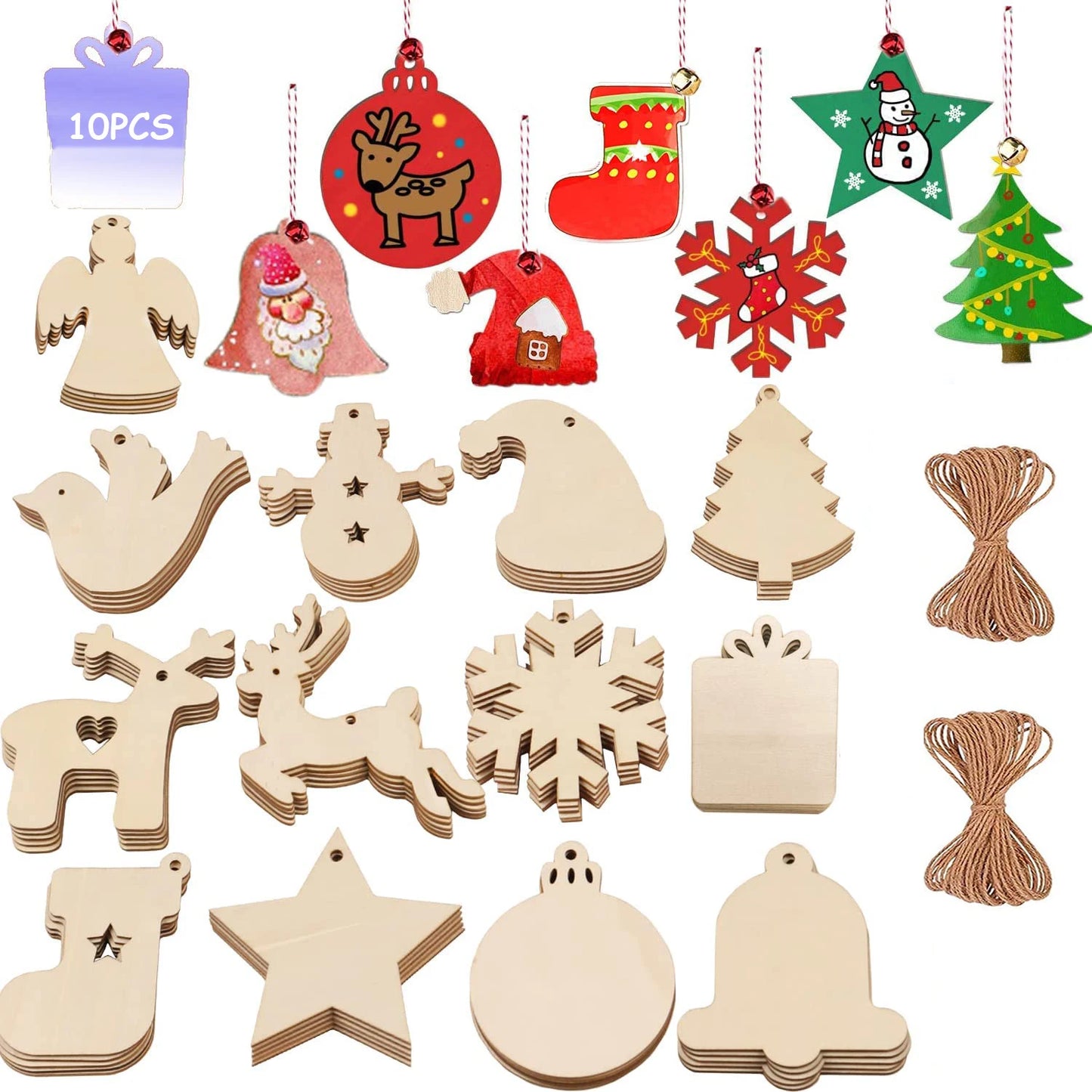 Christmas Wooden Holiday Tree Charmers Set