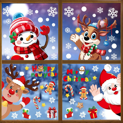 Christmas Festive Holiday Glass Stickers