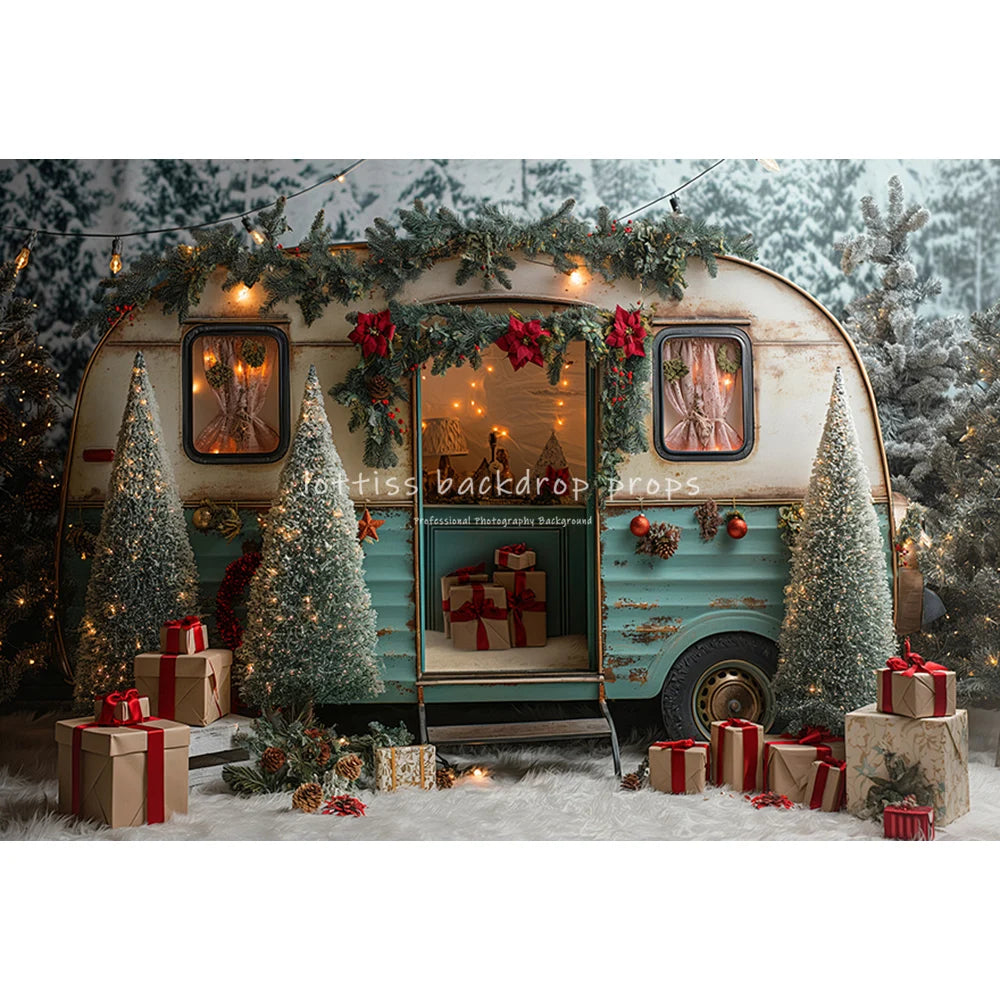 Christmas Snowy Wonderland Backdrop [Vinyl/Polyester]