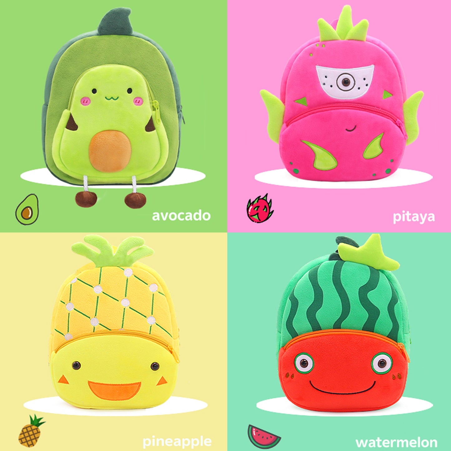 Plush Fruit Cartoon Kids Backpack