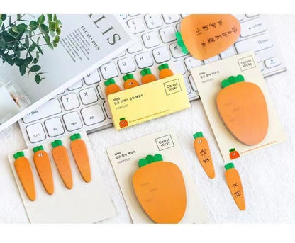 Bloc-notes de carottes, notes autocollantes pour une décoration de bureau amusante