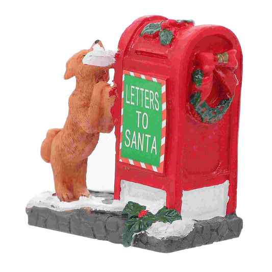 Christmas Mailbox Puppy Figurine