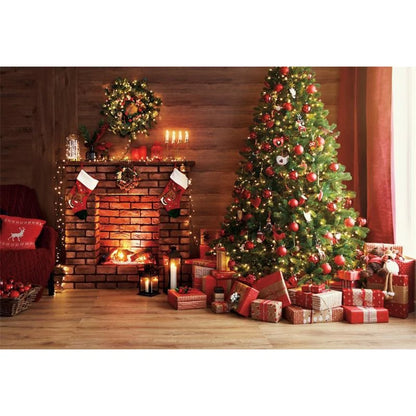 Christmas Cozy Holiday Scene Backdrop