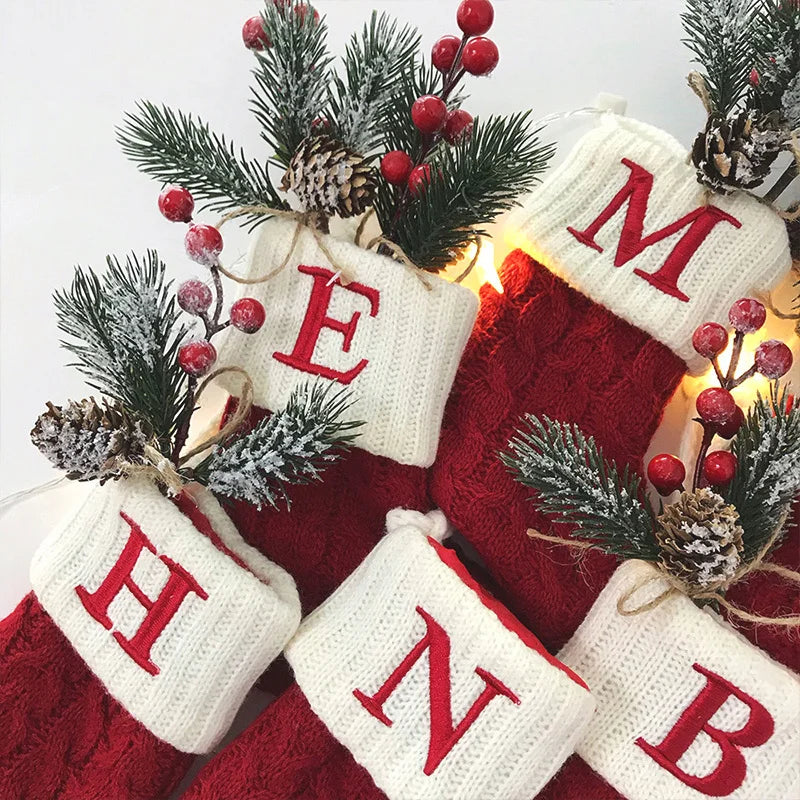 Christmas Festive Fleece Snowflake Stockings