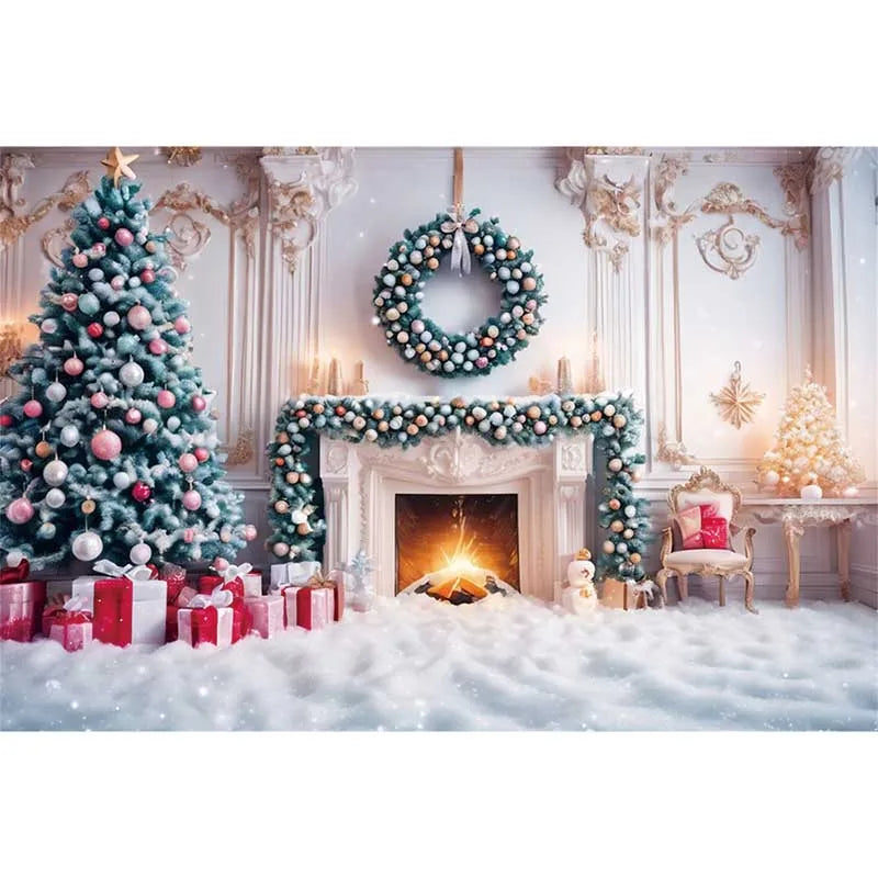 Christmas Santa Village Photo Backdrop