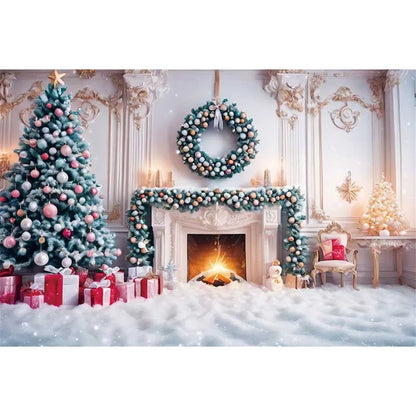 Christmas Santa Village Photo Backdrop