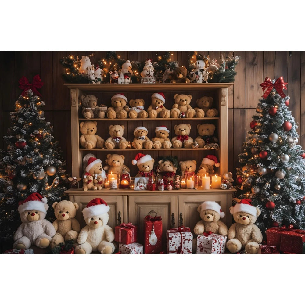 Christmas Festive Red Curtain Backdrop