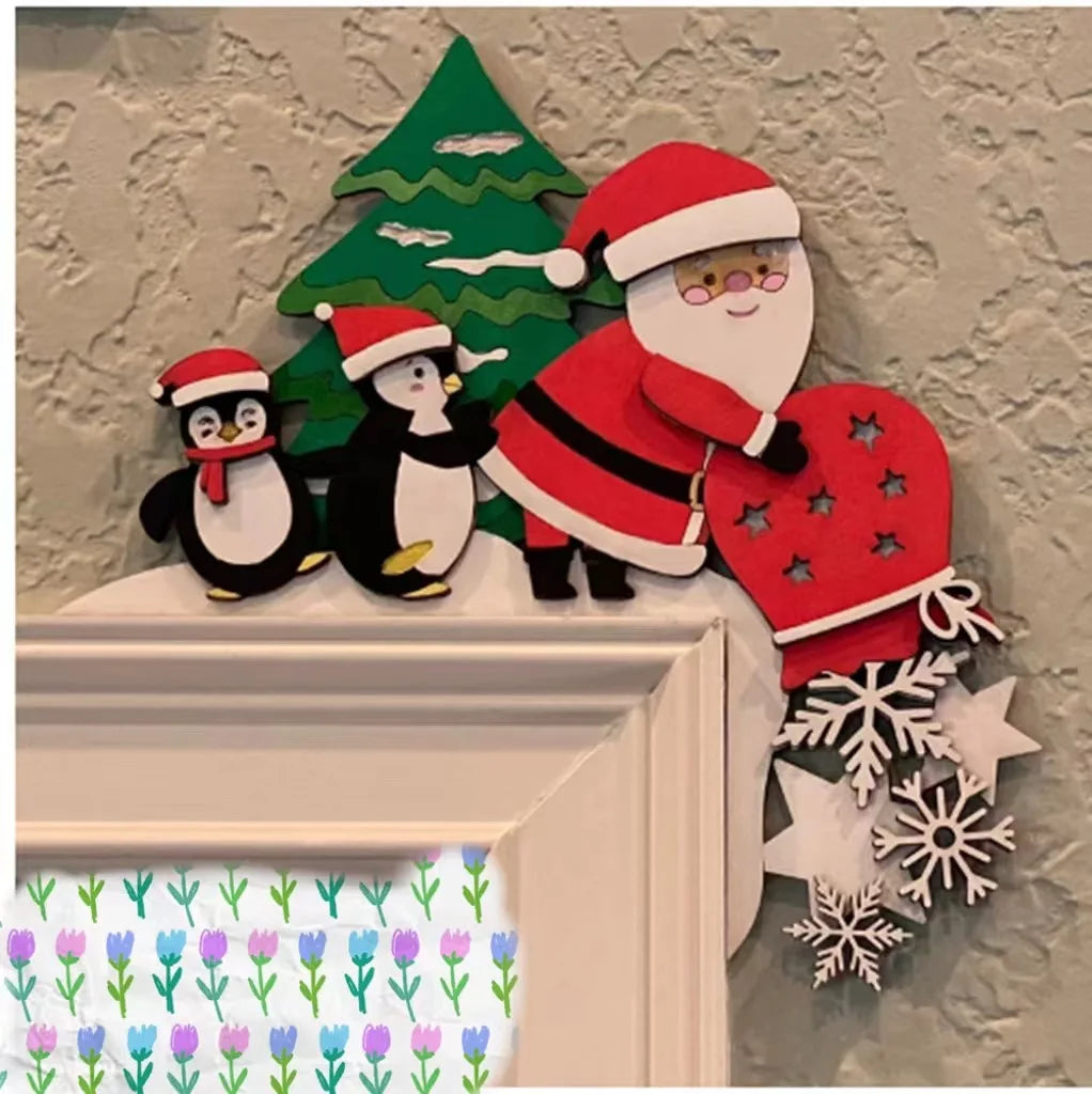 Christmas Santa's Corner Frame Decoration