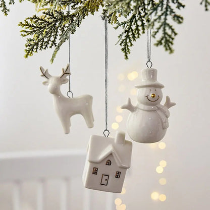 Ceramic Christmas House Ornament