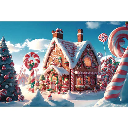 Christmas Santa Village Holiday Backdrop