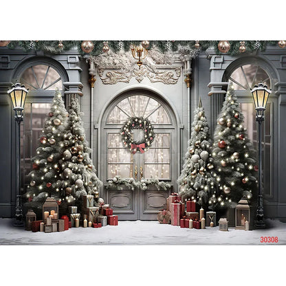 Christmas Snowy Wonderland Photo Backdrop