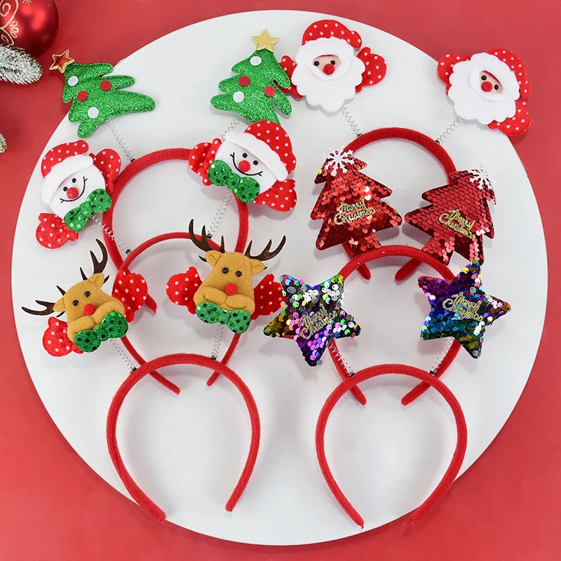 Christmas Holiday Cheer Headbands [Santa/Elk/Tree]