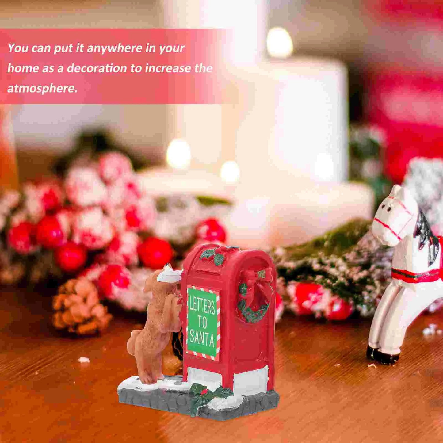 Christmas Mailbox Puppy Figurine