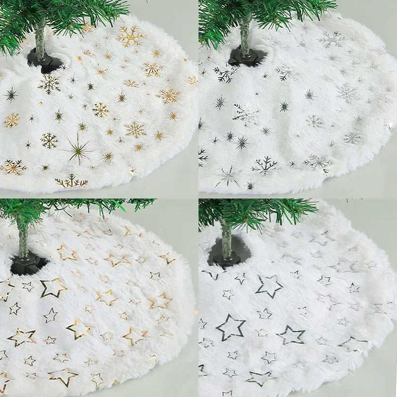 Snowy Plush Christmas Tree Skirt