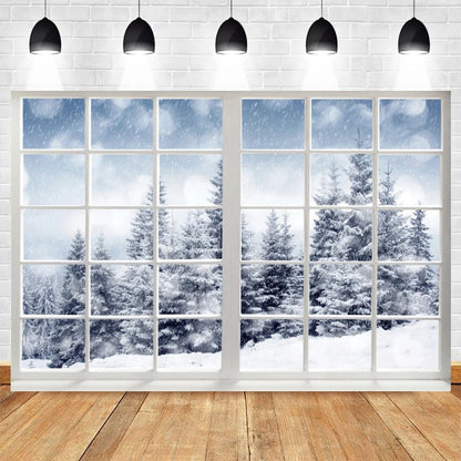 Christmas Snowy Wonderland Backdrop Decor