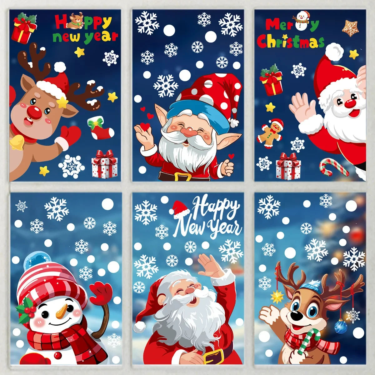 Christmas Festive Holiday Glass Stickers